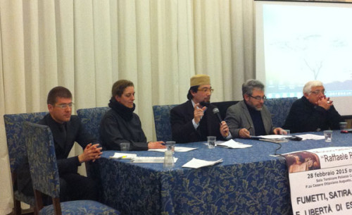 Al centro Sergio Yahe Pallavicini, Imam e Vice Presidente della Co.re.is - Comunità religiosa islamica italiana. 